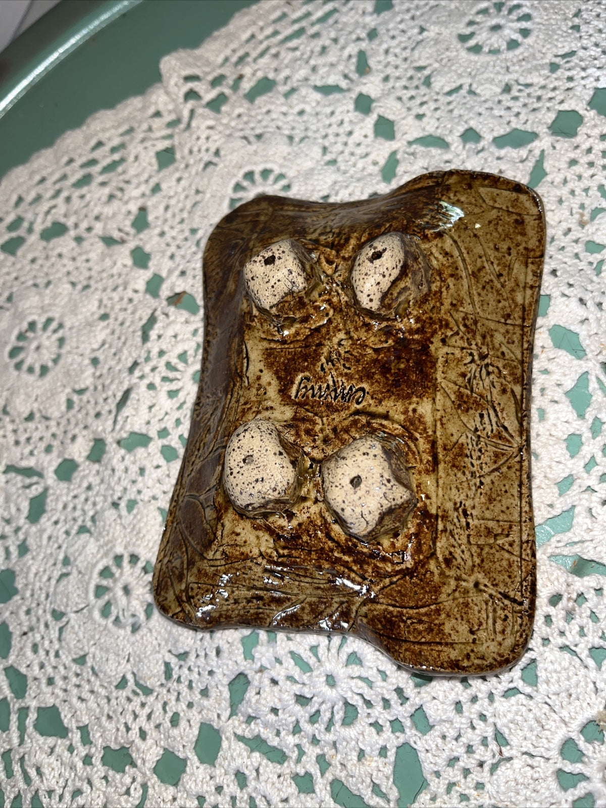 Studio Art Pottery Trinket Dish / Soap Dish  USA Made