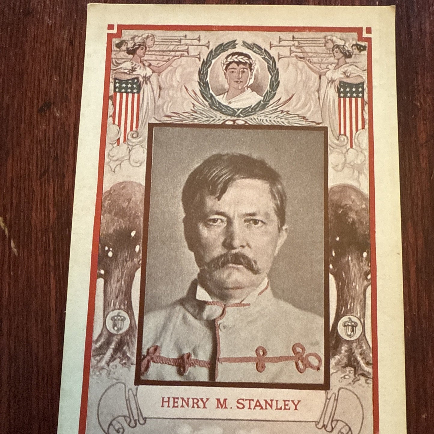 Henry M Stanley by J I Austen Postcard Angels Trumpets c1910's *Scarce