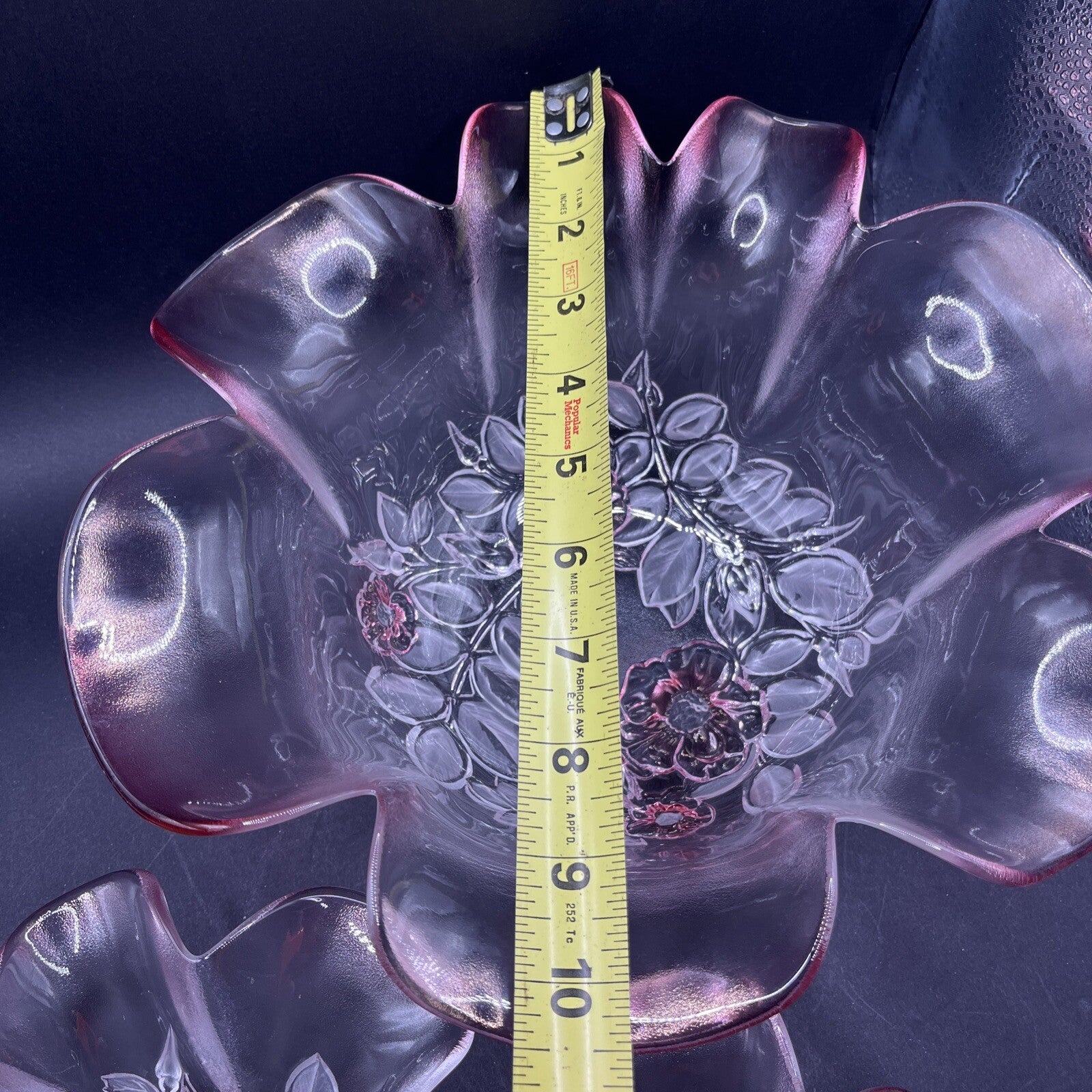 Mikasa Pink Dogwood Flower Rosella Crystal Glass Set Made in W. Germany