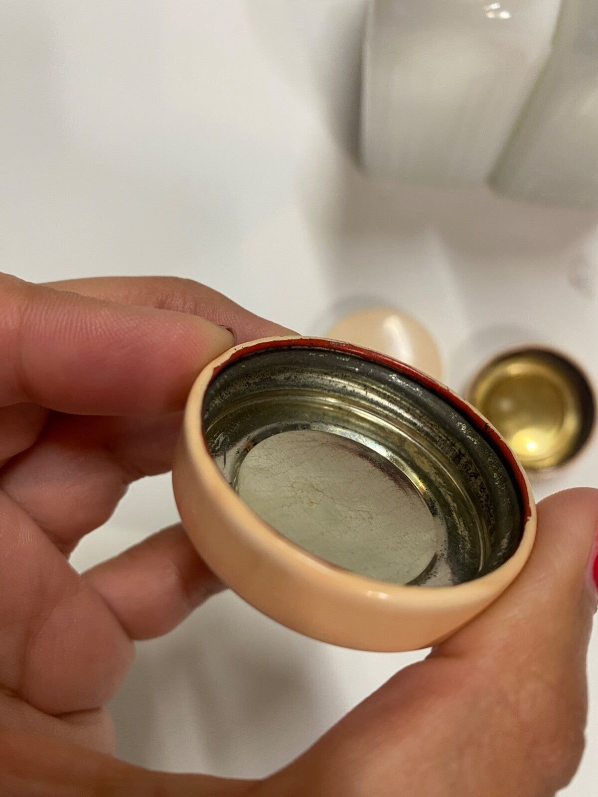 Vintage Griffith's Mid-Century Milk Glass Spice Jar Set of 4 pink Lid