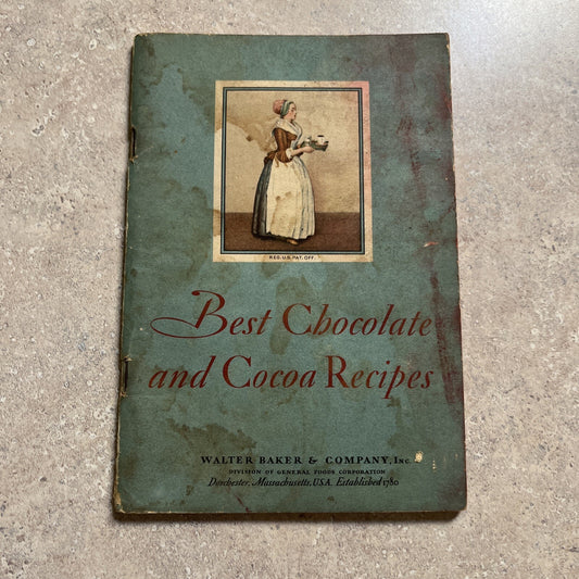 Best Chocolate And Cocoa Recipes Walter Baker & Company 1931 baking cookbook
