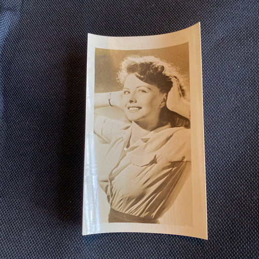 Real Photo Jeanne Crain  2.5" x 4" Hollywood Movie Star Fan Club