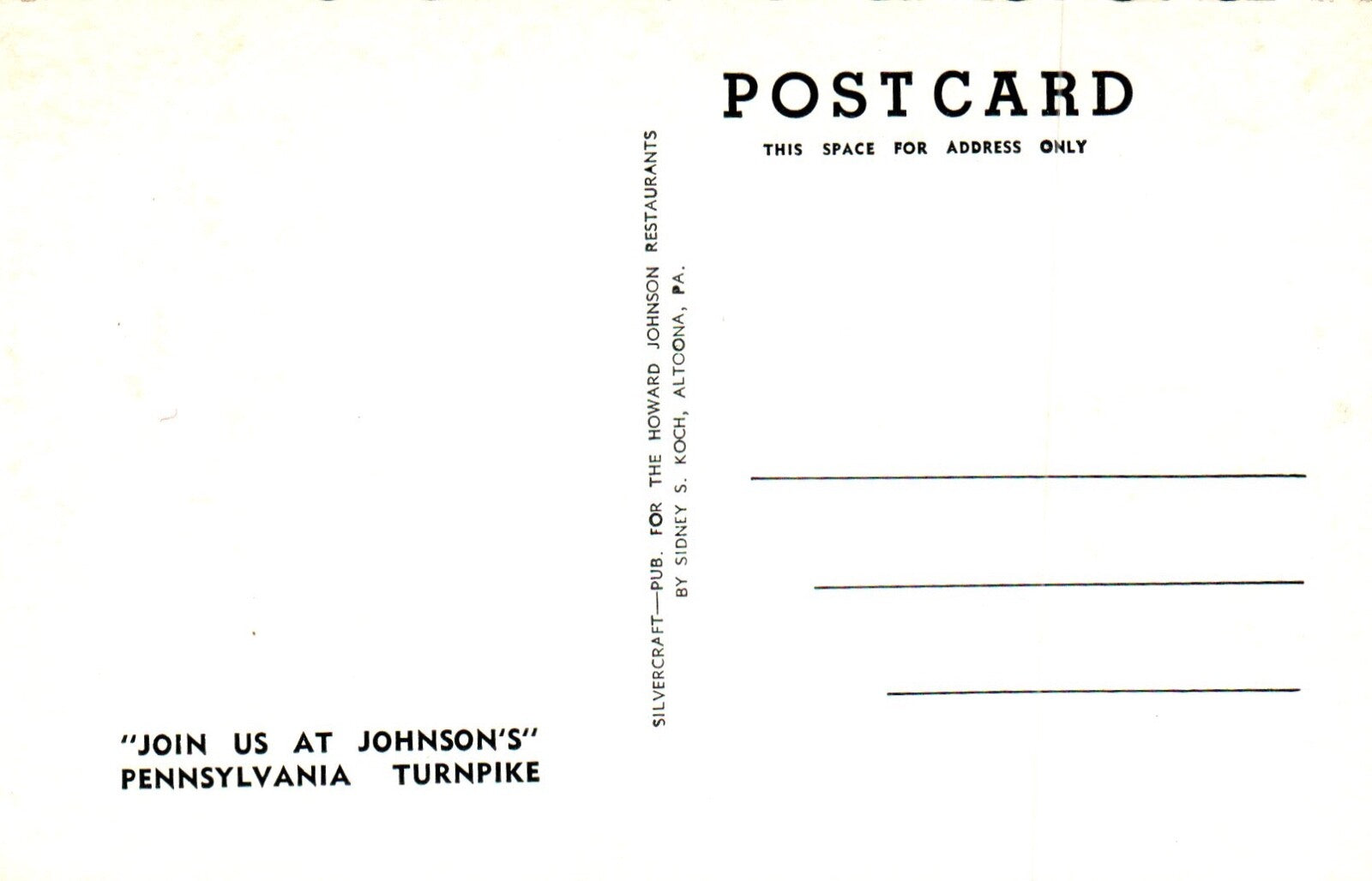 Beautiful Howard Johnson Restaurant at the Midway East Pennsylvania PA Postcard
