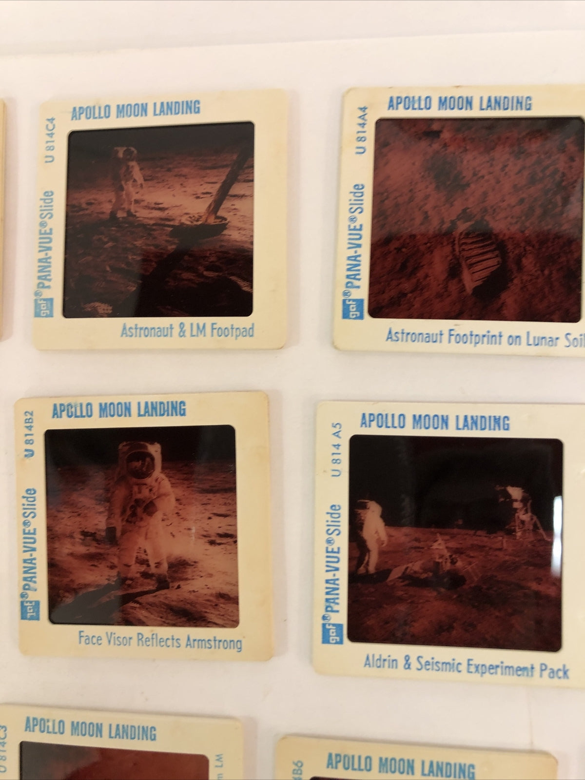Apollo Moon Landings 19 Color Slides Pana-Vue 