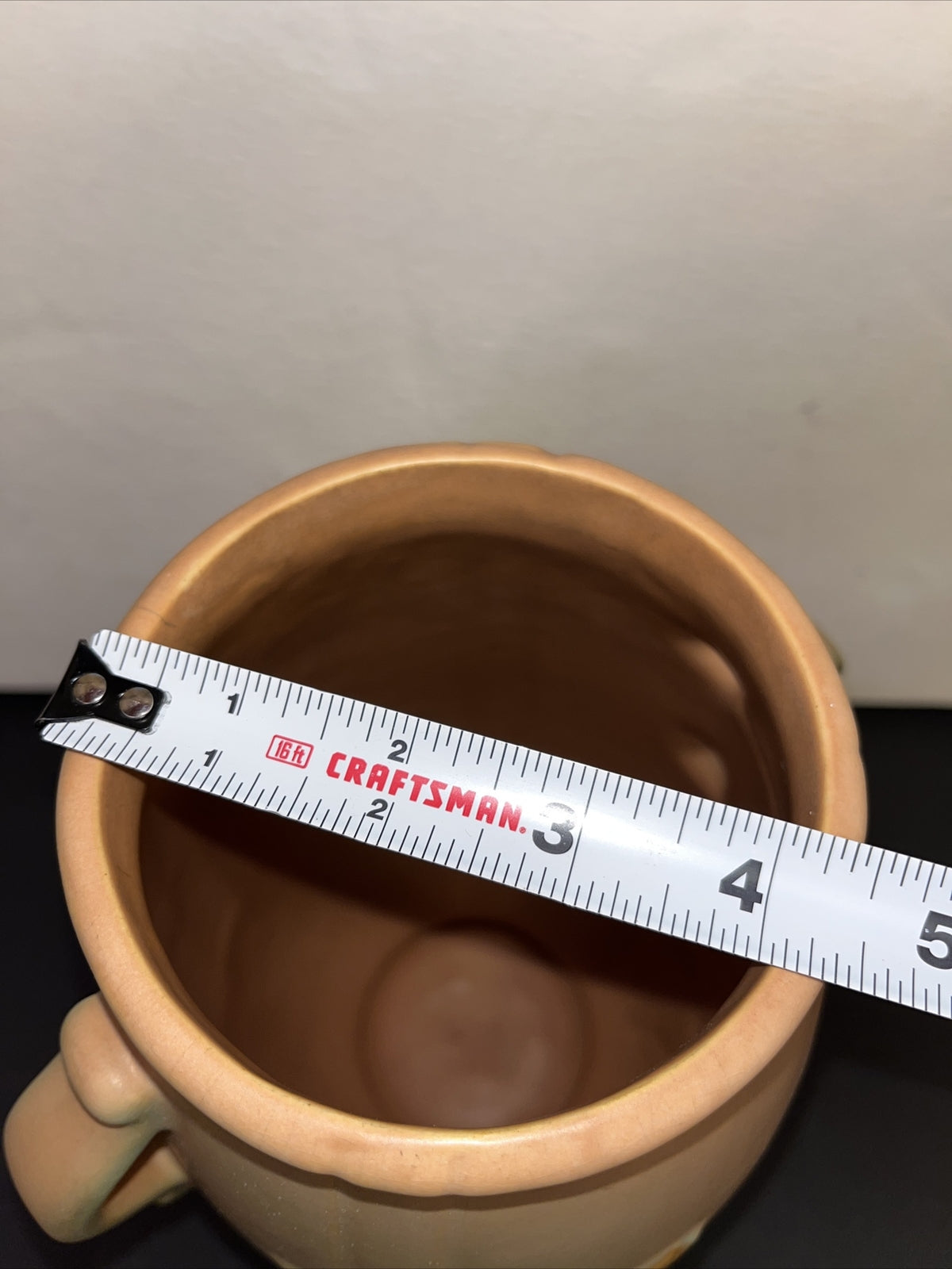 BEAUTIFUL VINTAGE 1930'S WELLER POTTERY PEACH TWO HANDLES WILD 3D ROSE VASE 