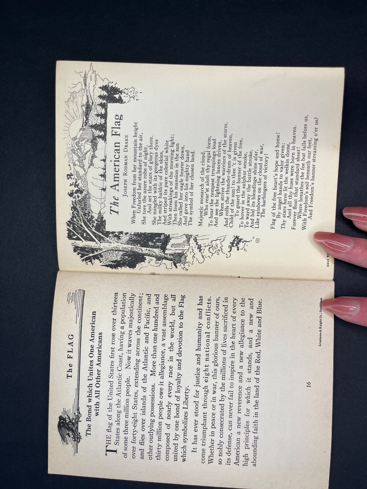 Vintage "The Flag of the United States" John Hancock Life Insurance Ad Book