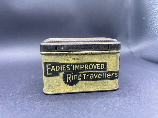 Vintage Eadies' Improved Ring Travellers Advertising Litho Print Med Tin Metal