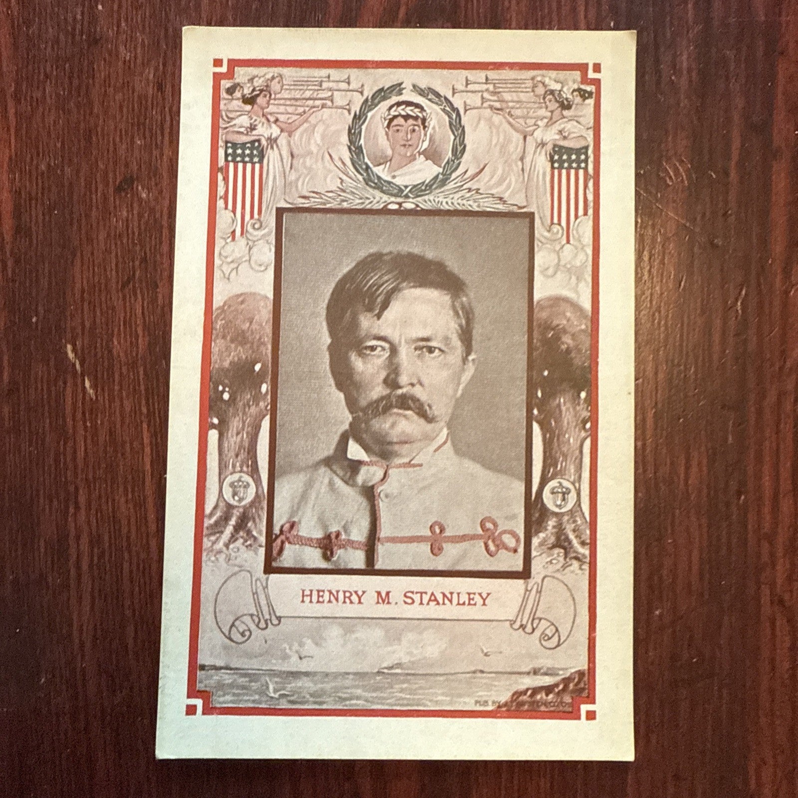 Henry M Stanley by J I Austen Postcard Angels Trumpets c1910's *Scarce