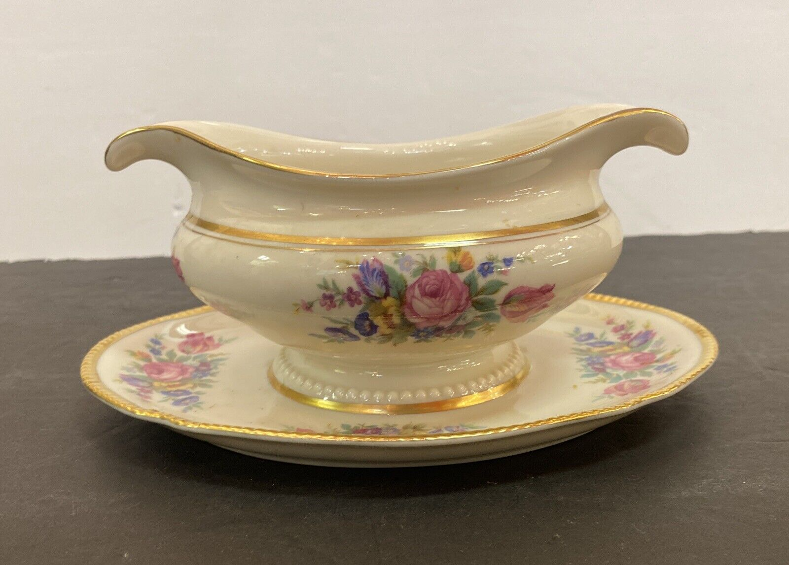 Vintage Castleton China - Castleton Rose  Gravy Bowl Boat Dish Dishes