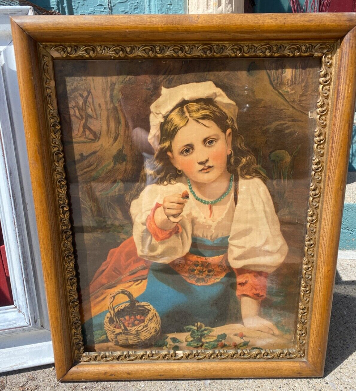 PIERRE DE CONINCK  "The Strawberry Girl" Signed  24 X 20" Wood Frame