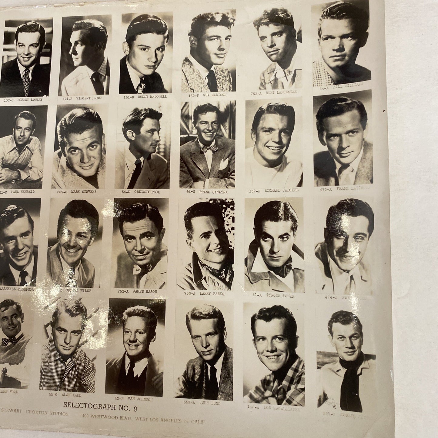 Movie Stars   40s & 50s 8 x 10 Selectograph # 9 Stewart Croxton studios B&W