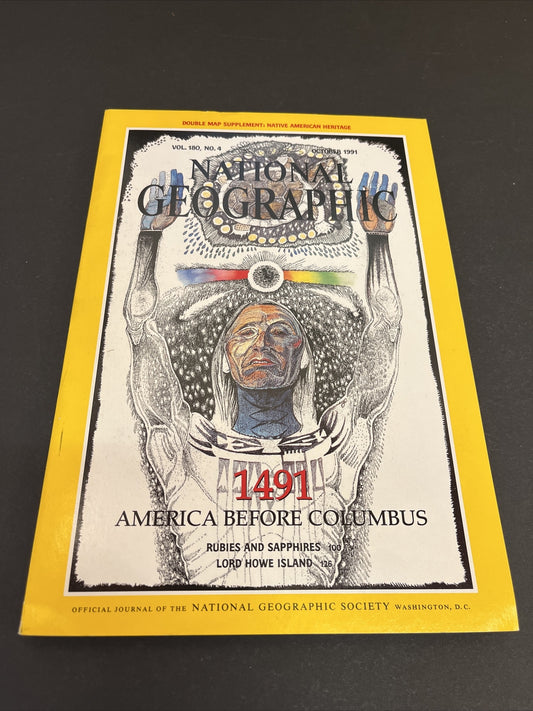 October 1991 National Geographic Magazine "1491 America Before Columbus" 