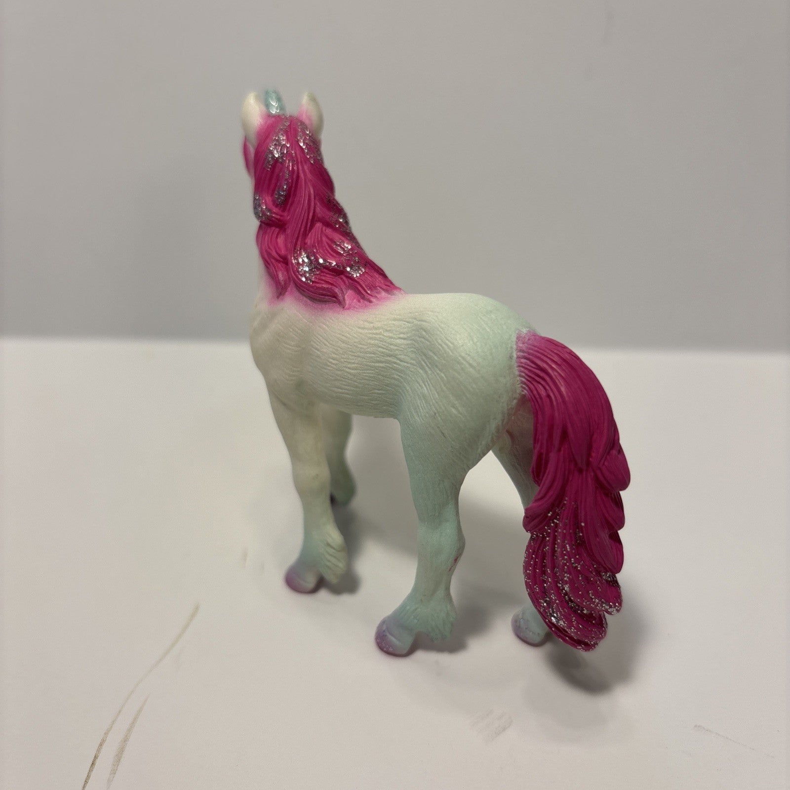 2009 Schleich Unicorn Foal Pink floral Glitter Mane Tail Horse Toy