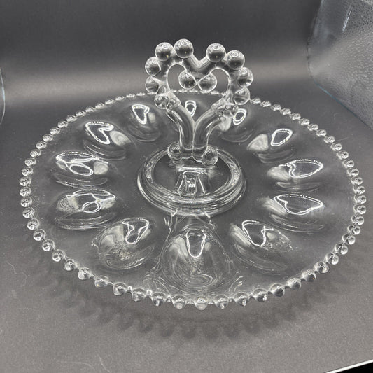 VINTAGE IMPERIAL GLASS 400 154 "CANDLEWICK" 11 1/2" DEVILED EGG SERVER - NICE !