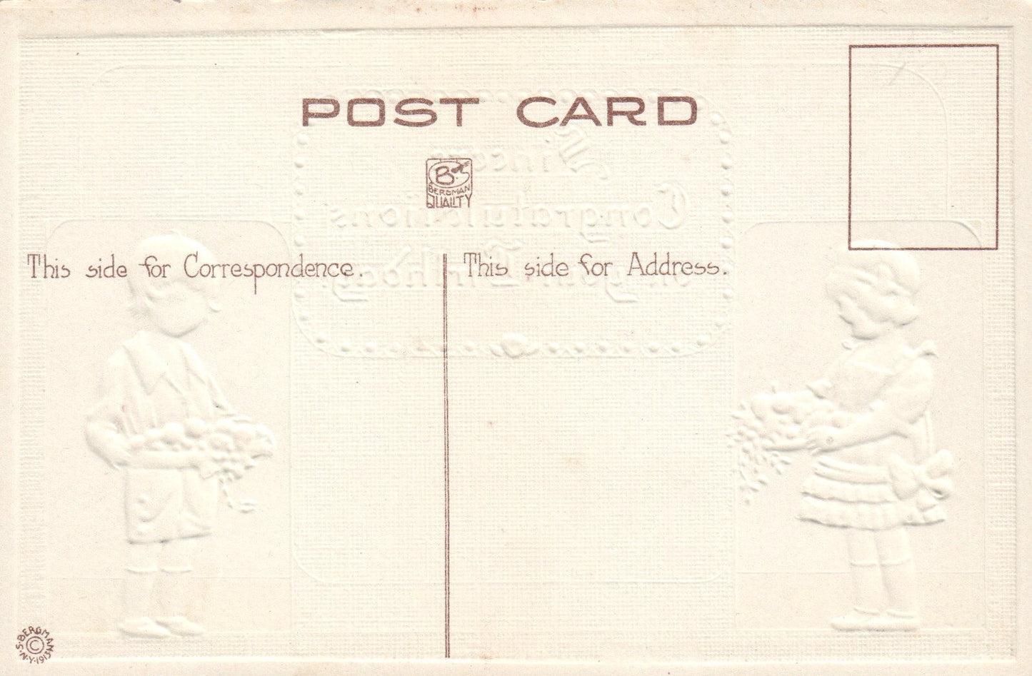 S. Bergman Series No. 8844 Sincere Congratulations on Your Birthday Vtg Postcard