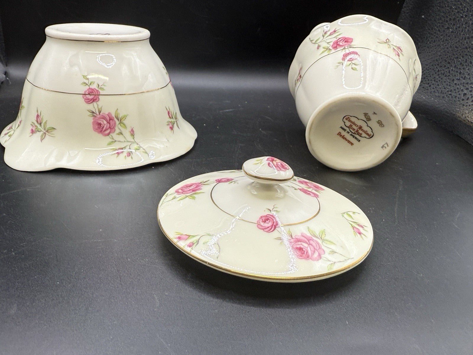 Theodore Haviland Delaware  Pink Roses New York Cream & Sugar