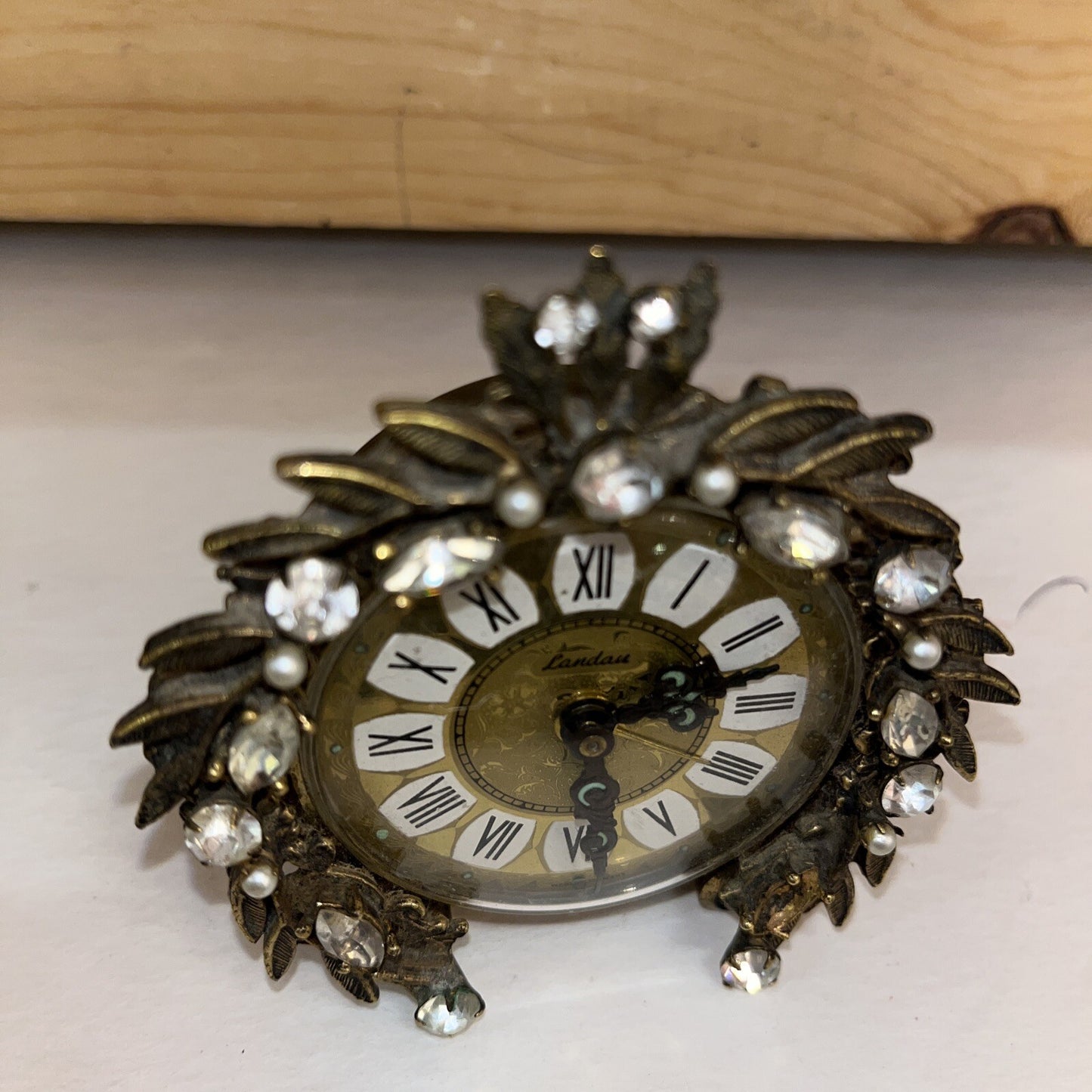 Linden Brass Wind Up Alarm Clock Marked West Germany 3.5” Rare Vintage