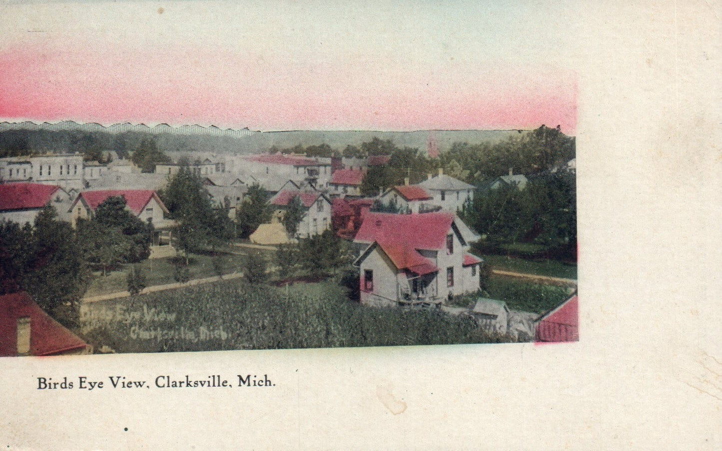 Birds Eye View in Clarksville Michigan Mich MI Postcard