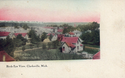 Birds Eye View in Clarksville Michigan Mich MI Postcard