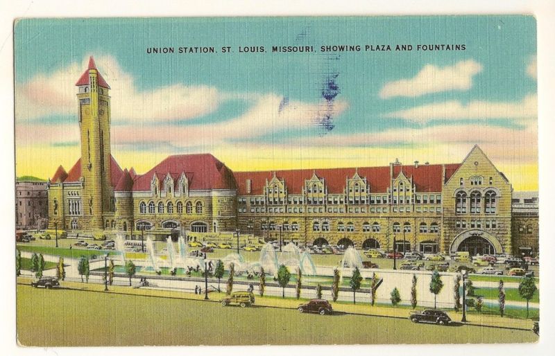 Union Station Depot Railroad Train RR St Louis Missouri MO Postcard