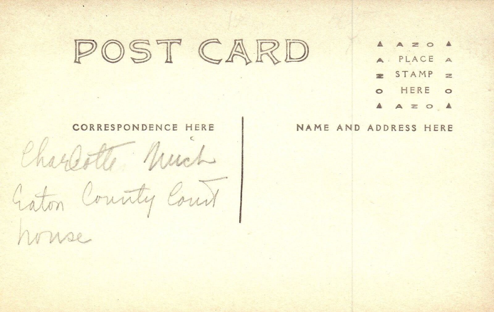 Real Photo Eaton County Court House in Charlotte Mich Michigan Postcard