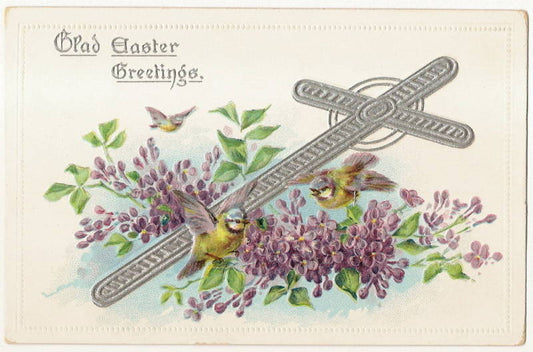 Tuck Bird Violet Flower Easter  Postcard Series 703