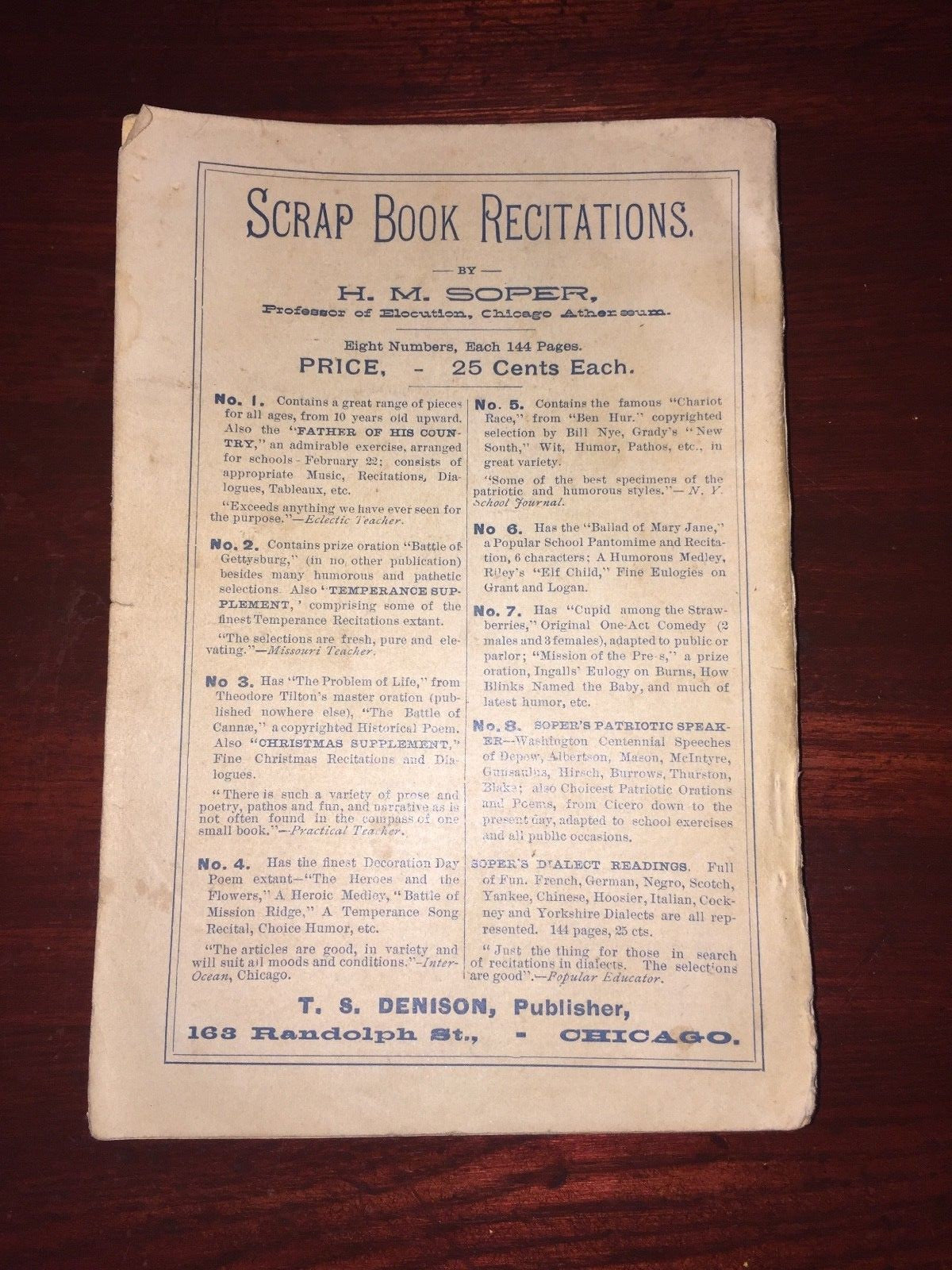 Denison's Series Scrap-Book Recitations Vol. V  Play Book