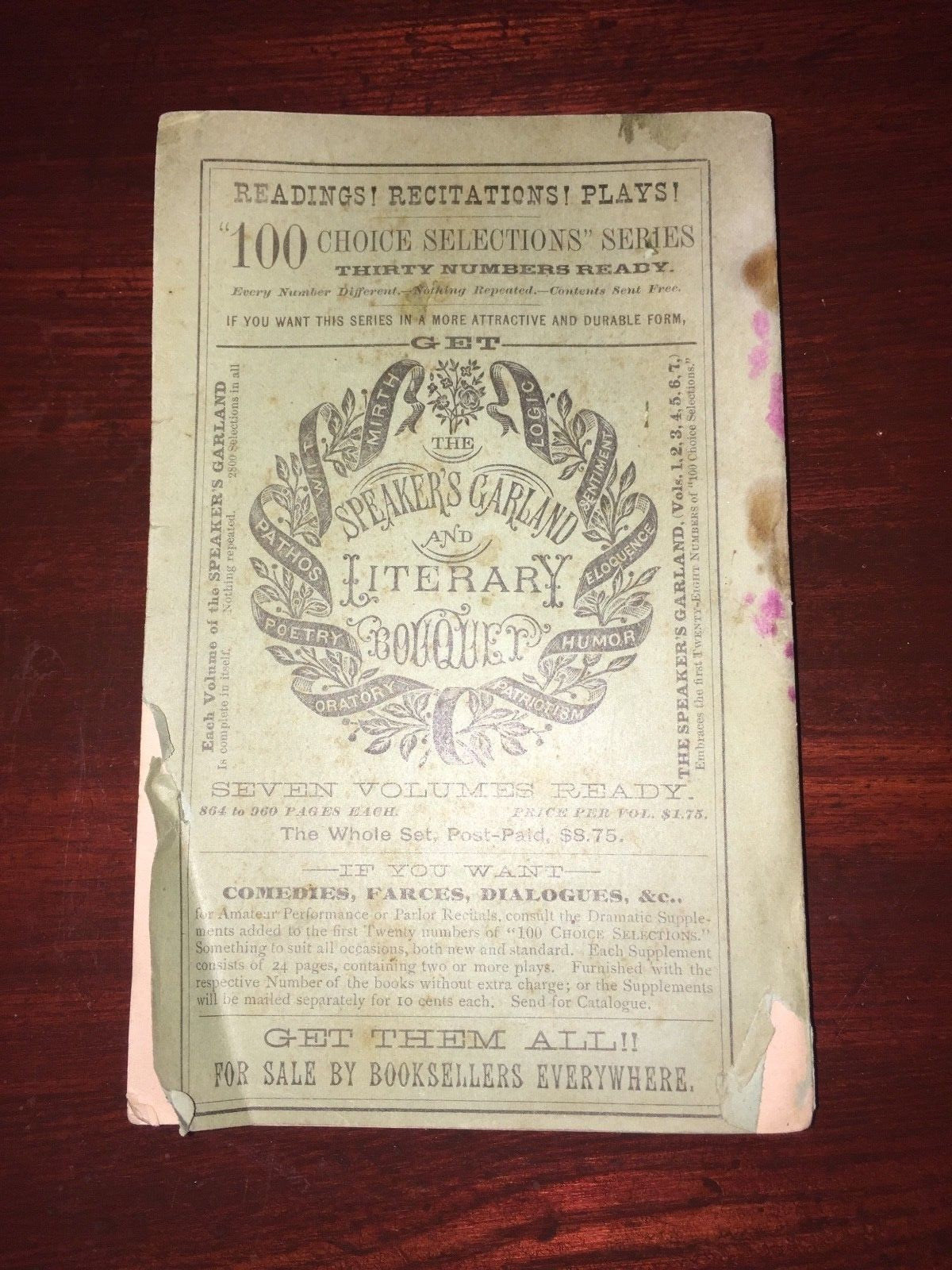 One Hundred Choice Selections for Reading and Recitations No 15  Play Book 