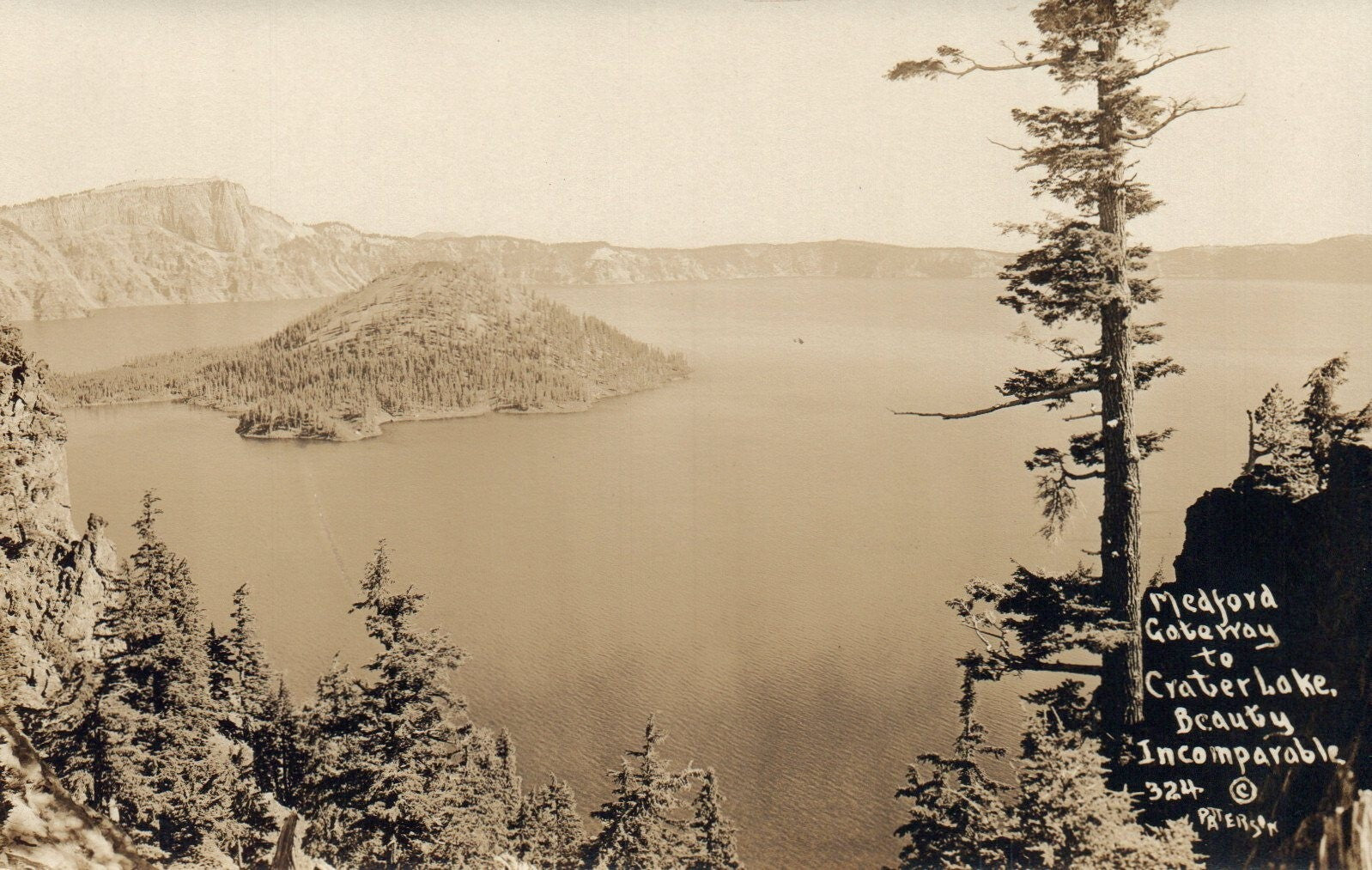 Medford Gateway to Crater Lake Oregon OR Real Photo Post Card RPPC Patterson