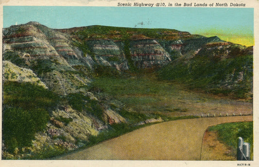 Scenic Highway Bad Lands Of North Dakota ND Postcard 