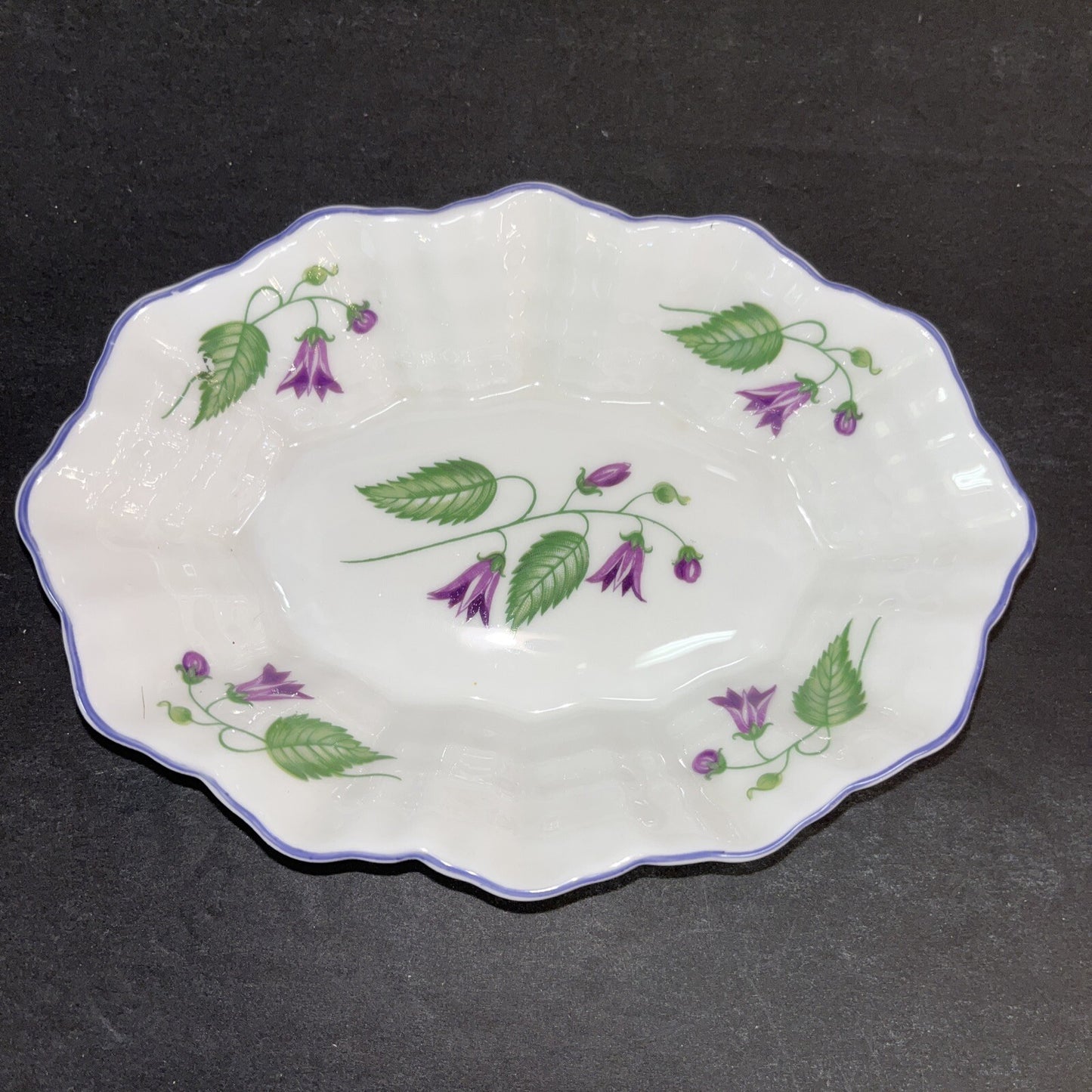 Shelley England Lavender Floral Bone China Trinket Dish  or Pin Tray