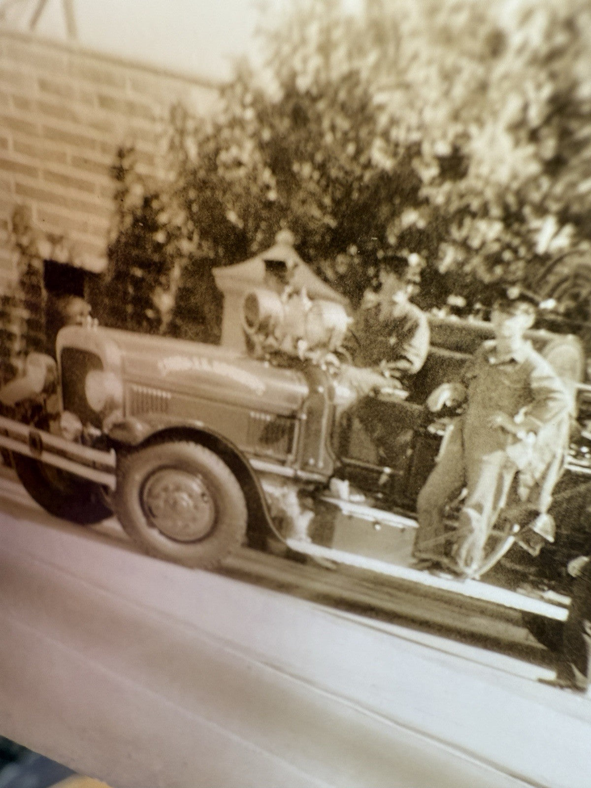 1934 RPPC Real Photo LA County Fire Department  CA California Postcard Truck +