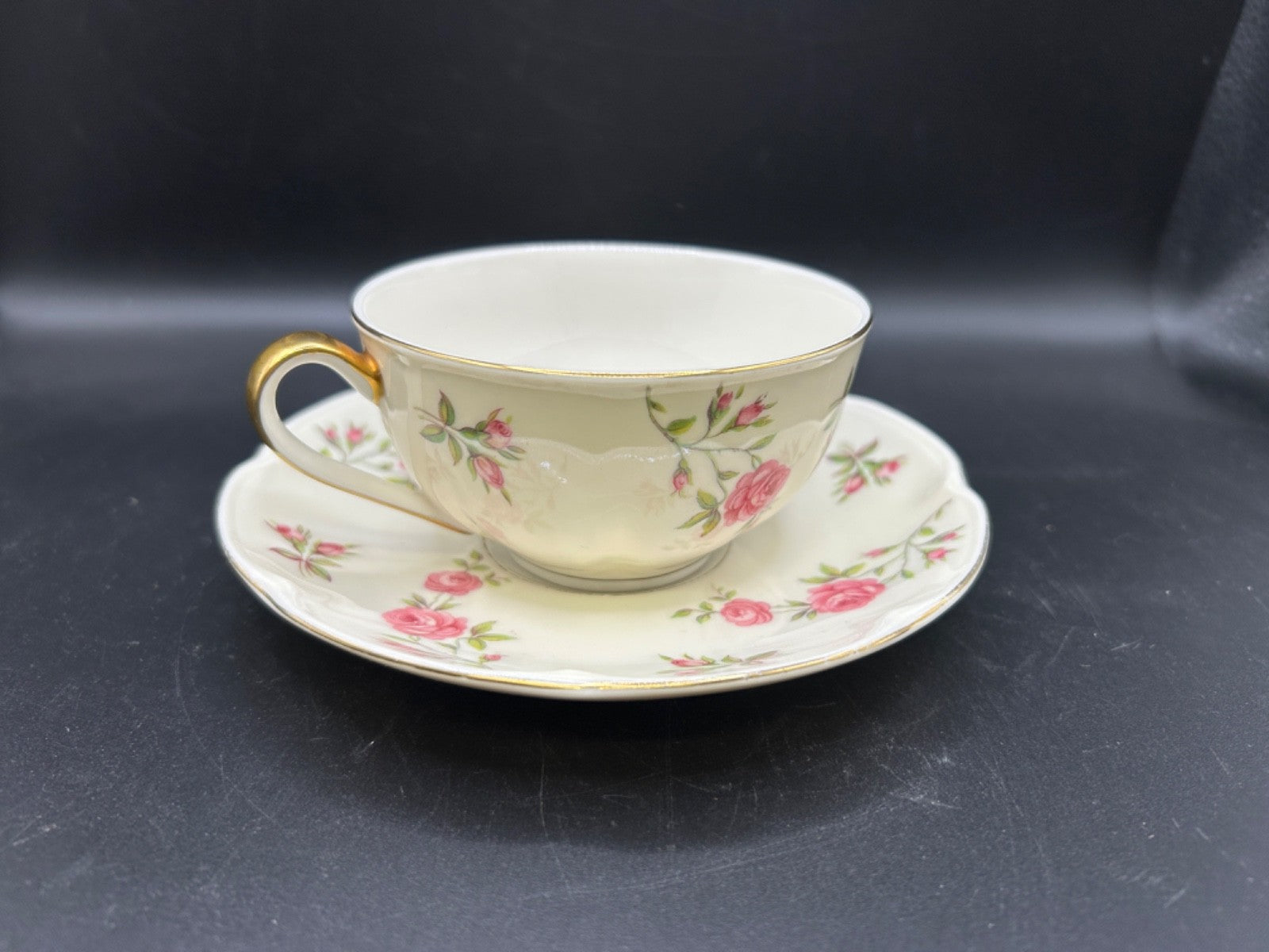 Theodore Haviland Delaware Cup & Saucer Pink Roses New York