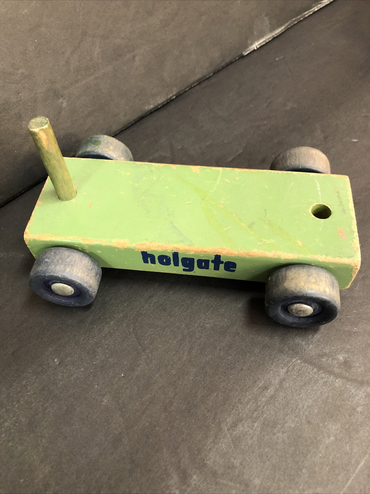 LOT of Vintage Holgate 5 wood Wooden Toy Cars and 1 Trailer