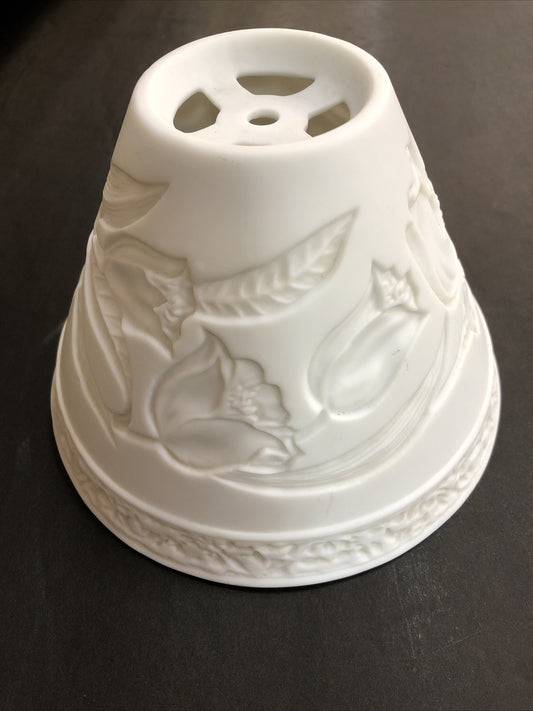 Vaxcell Ceramic White Lithopane Floral Lamp Shade