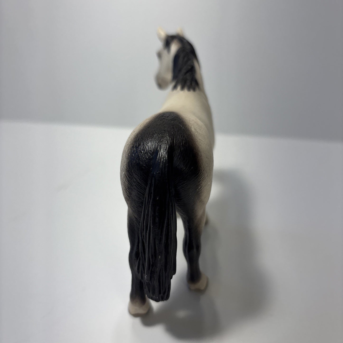 2008 Schleich White Hanoverian Stallion Black Mane Horse Toy Retired