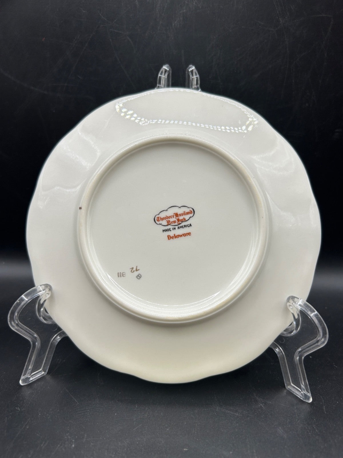 Theodore Haviland Delaware 6.5 inch Bread Plate Pink Roses New York