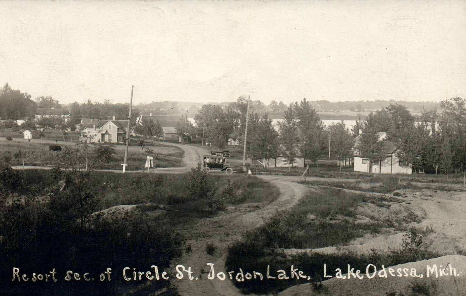 Real Photo Resort Circle Jordon Lake Lake Odessa MI Michigan Mich  