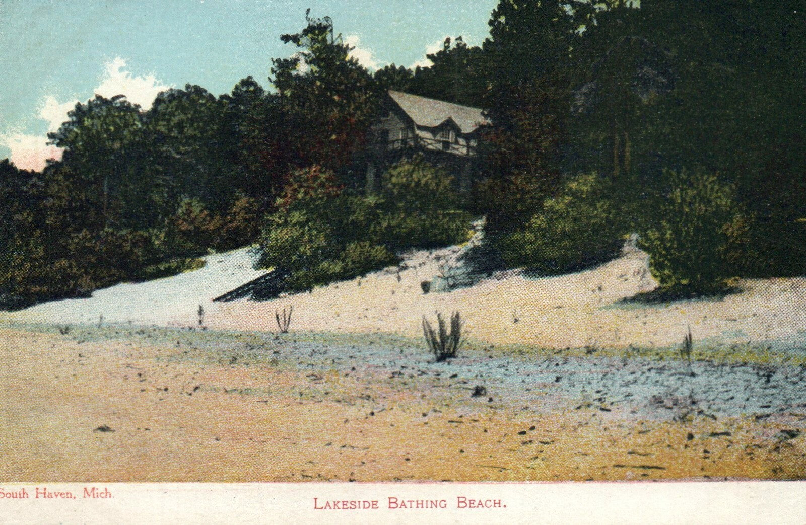 Early Lakeside Bathing Beach South Haven Michigan MI  