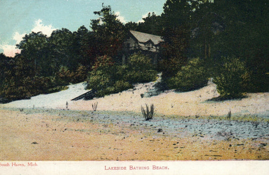 Early Lakeside Bathing Beach South Haven Michigan MI  