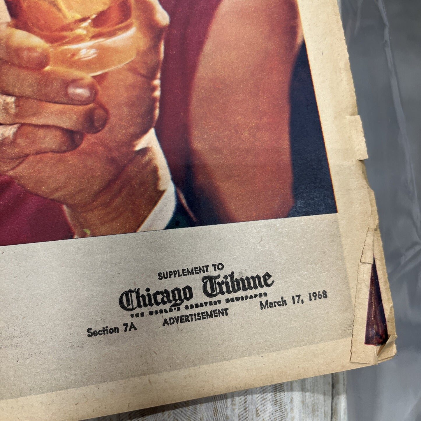 Vintage Drinks & Toasts Supplement And POSTER Chicago Tribune 1968