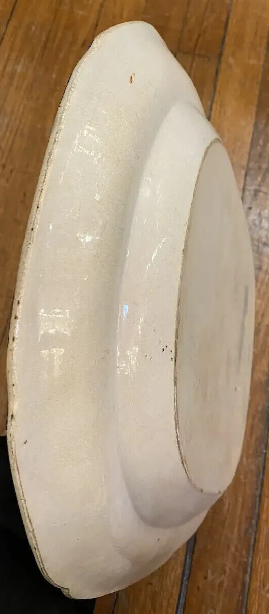 c1860 Staffordshire Adams Blue Willow Antique Platter 17" x 13" White