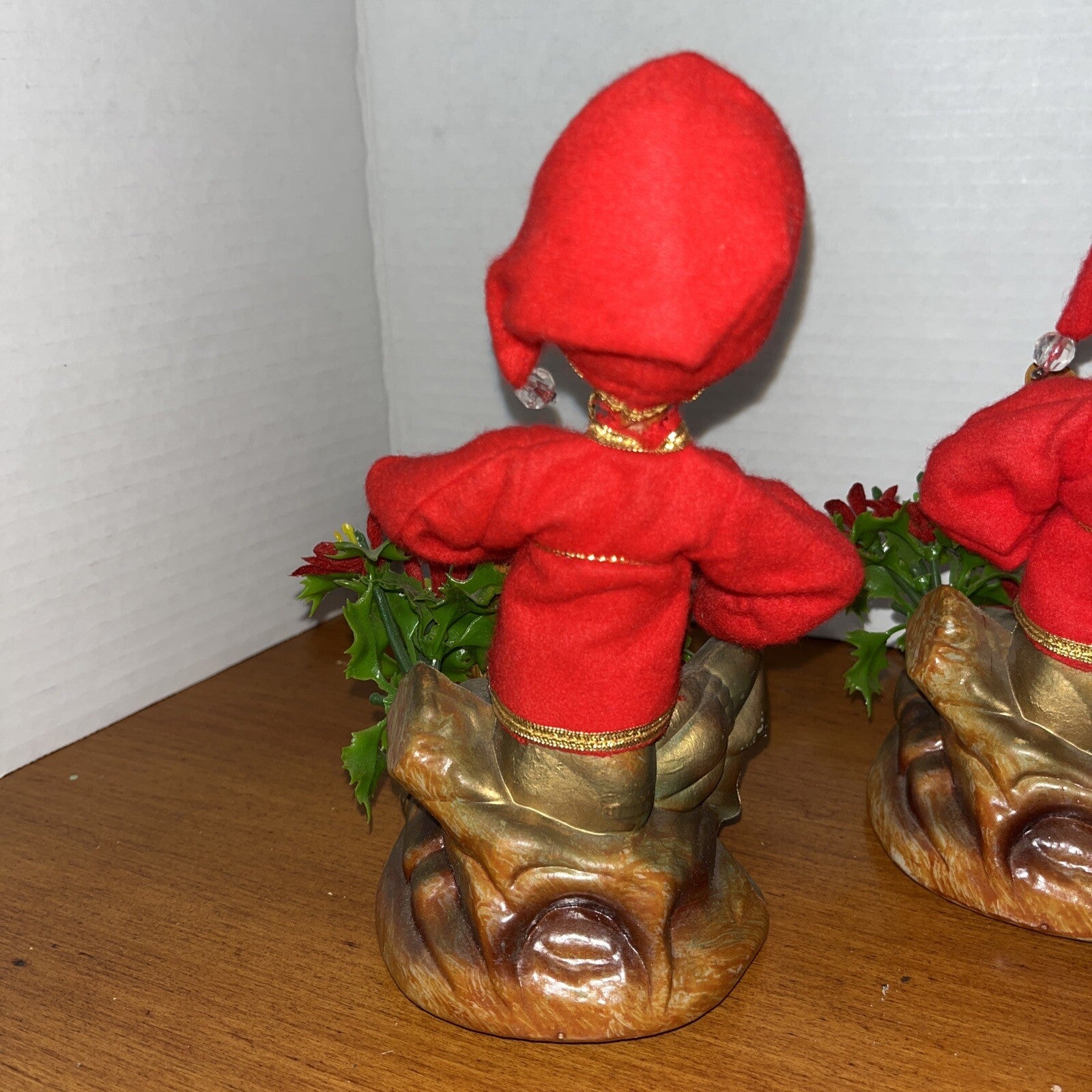 3 Vintage Asian Boys Playing Instruments Figurines Pixie Elf Hong Kong Christmas