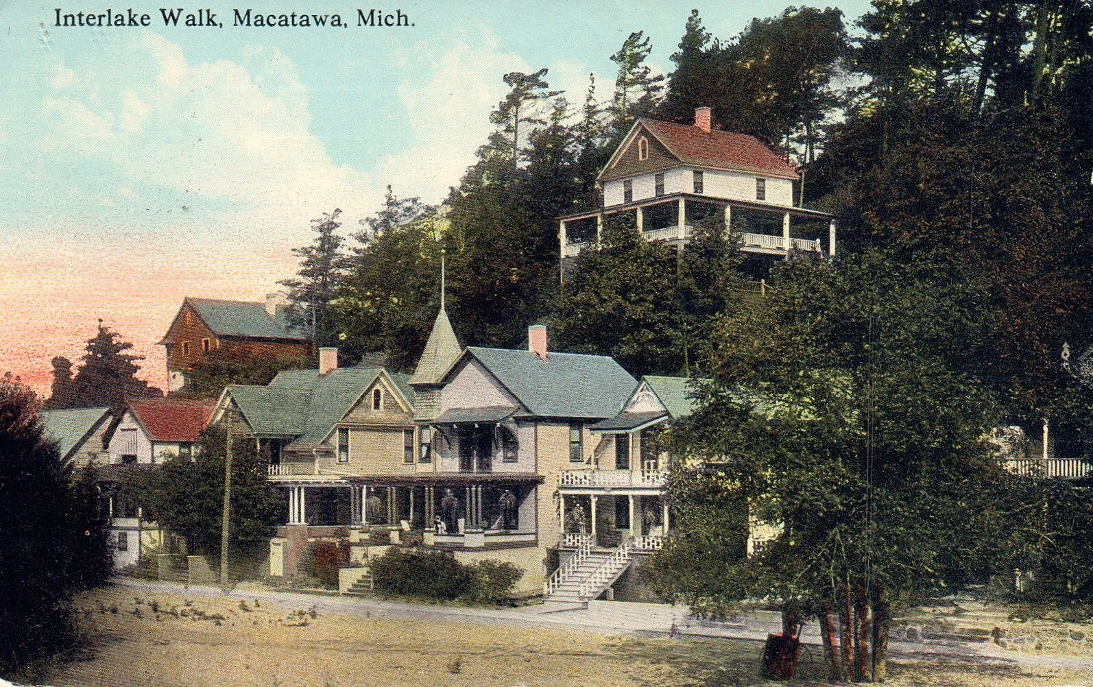 Interlake Walk in  Macatawa Mich Michigan Postcard