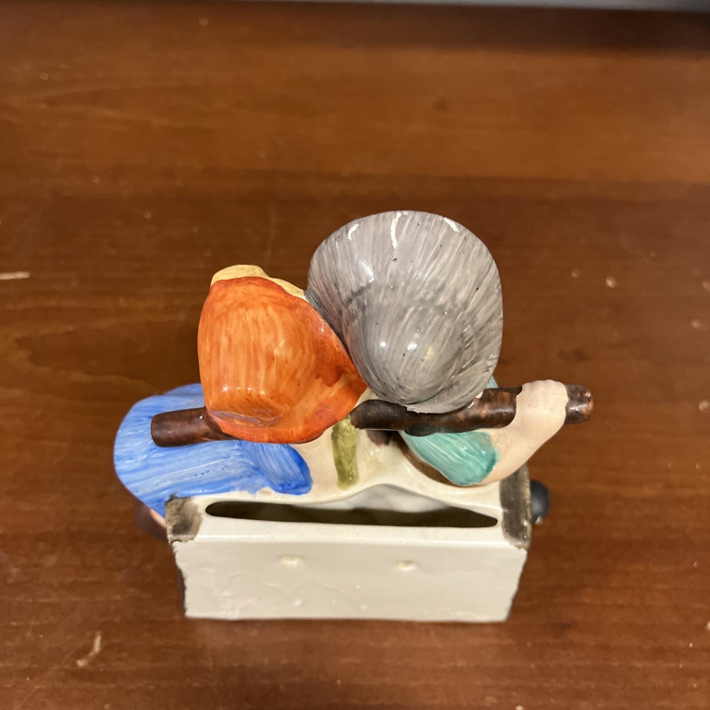 Vintage  Porcelain Wall Pocket  Boy & Girl Ceramic Old Japanese Figurine Kids