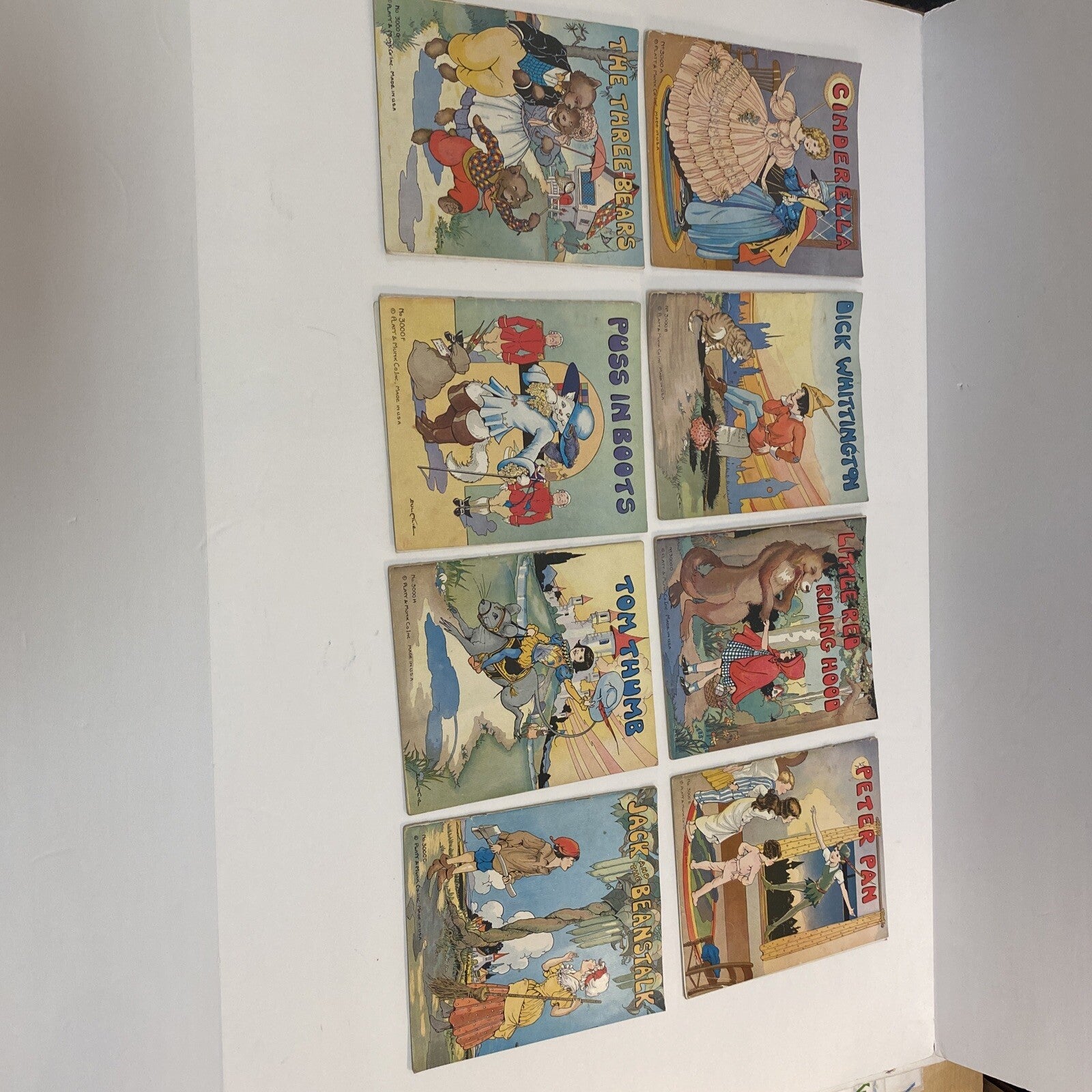 My Own Fairy Tale Library 8 LINENLIKE Books In A Box~Platt & Munk~No  3000~1939