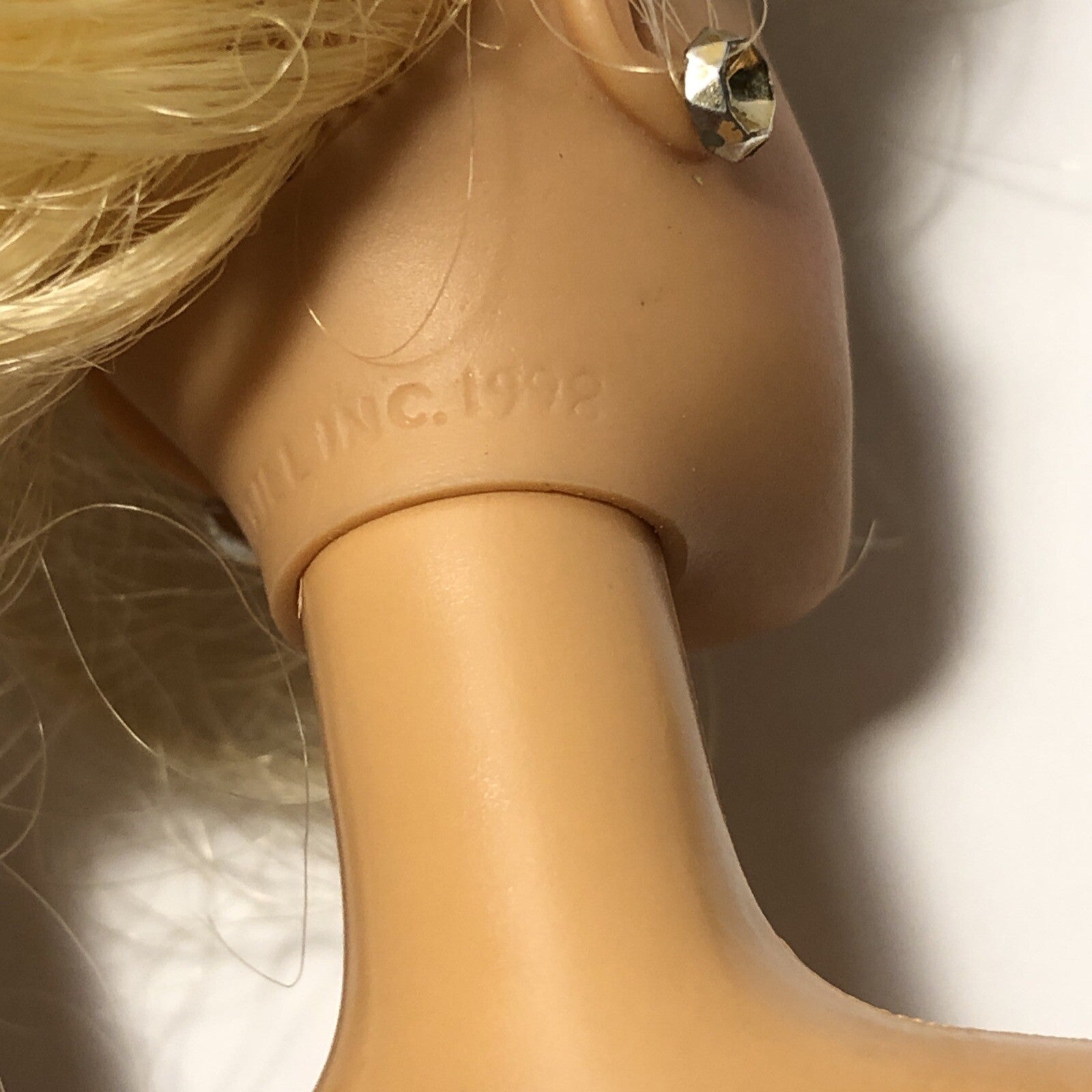 Mattel 1966 Blonde Barbie Doll Toy Blue Eyes Twist & Turn w/ Earrings Indonesia