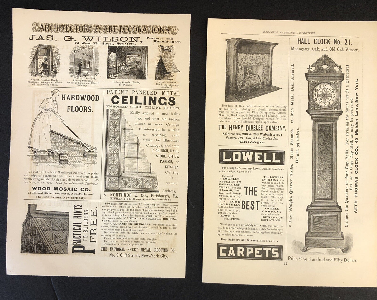 Household Lamps China Clocks 13 pages - 1891 Harpers Magazine Advertisements Ads