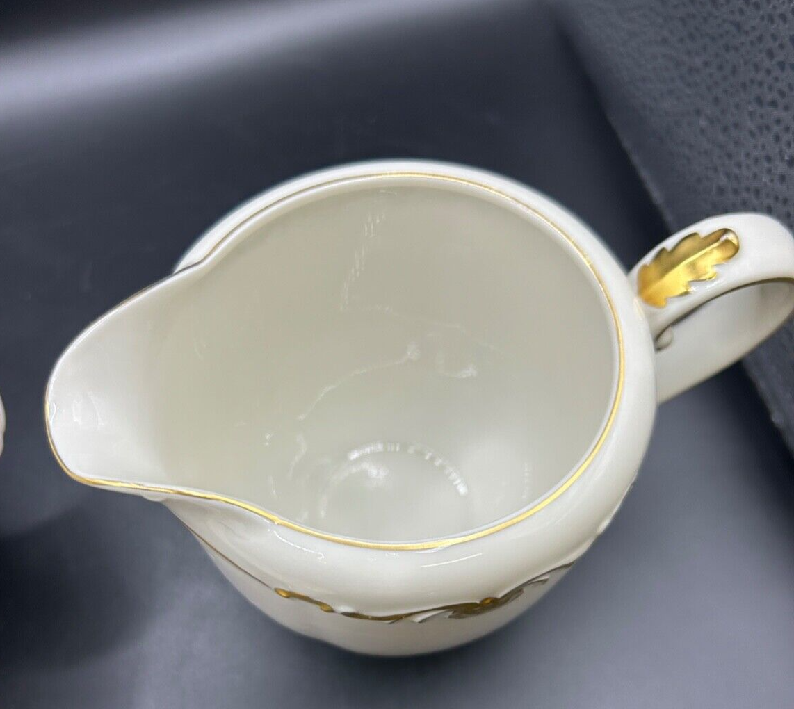 RARE Waldershof Bavaria Germany Sugar and Creamer with Gold Rim