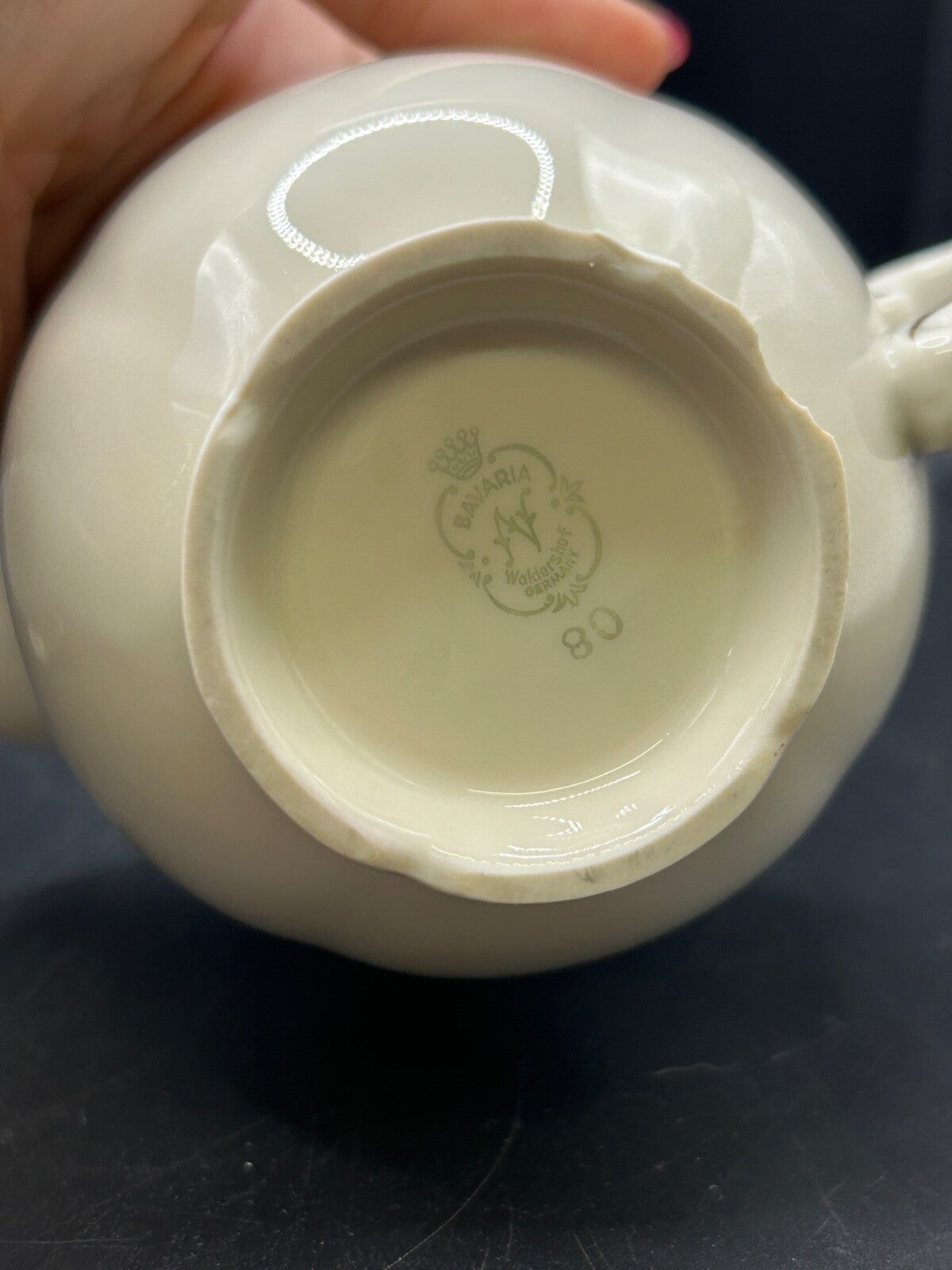 RARE Waldershof Bavaria Germany Sugar and Creamer with Gold Rim